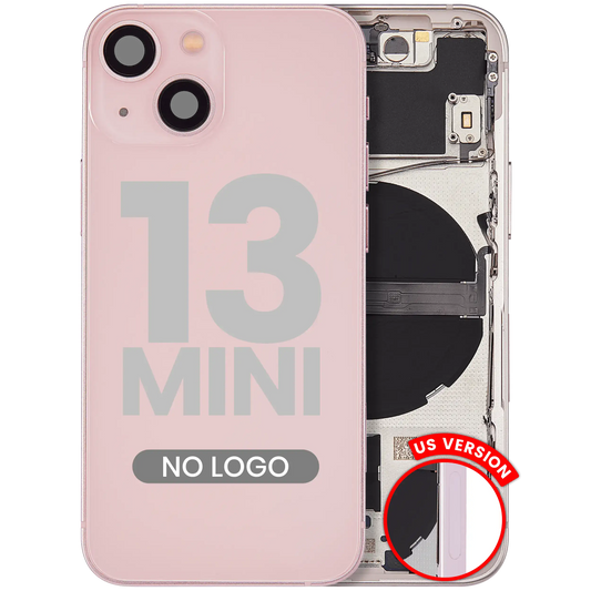 Back Housing W/ Small Parts For iPhone 13 Mini (US Version) (Aftermarket Plus) (Pink)