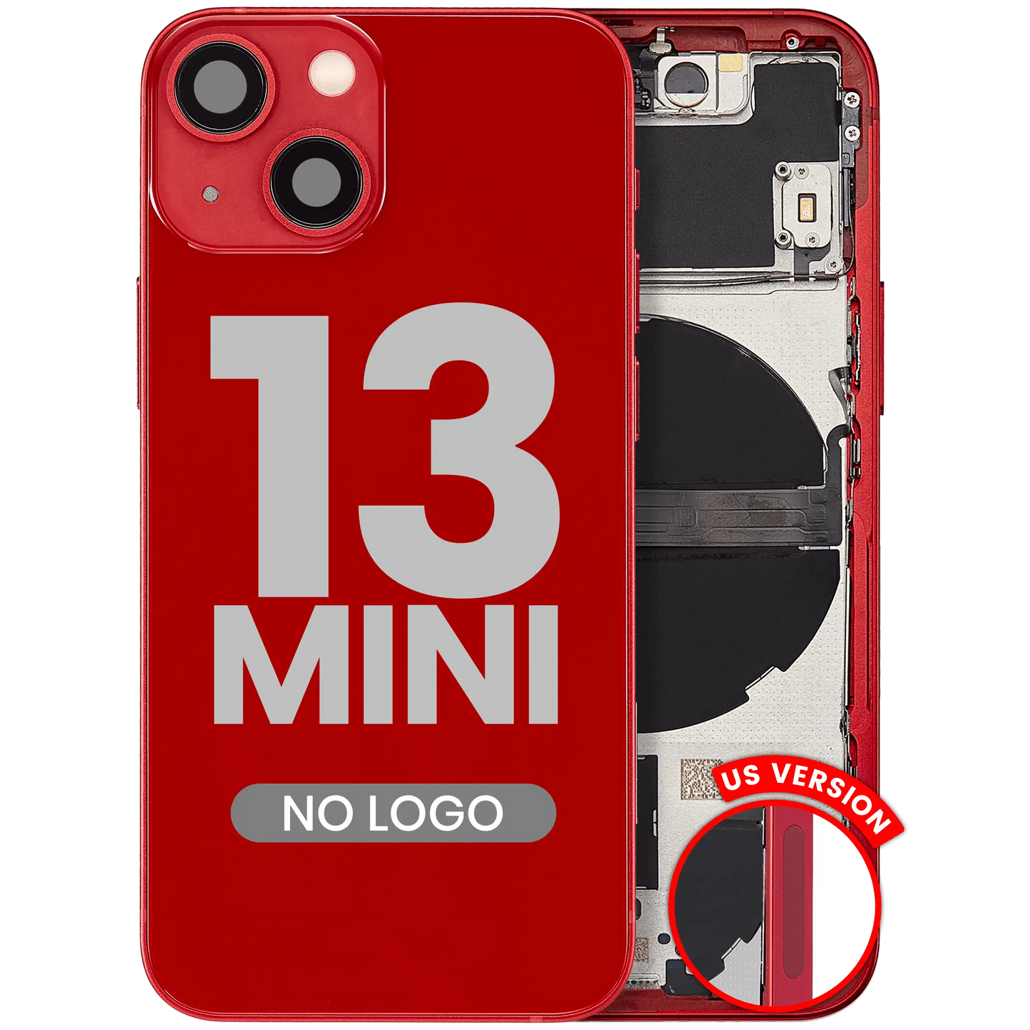 Back Housing W/ Small Parts For iPhone 13 Mini (US Version) (Aftermarket Plus) (Red)