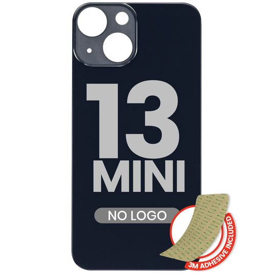 Back Glass With 3M Adhesive For iPhone 13 Mini (No Logo / Large Camera Hole) (Midnight)
