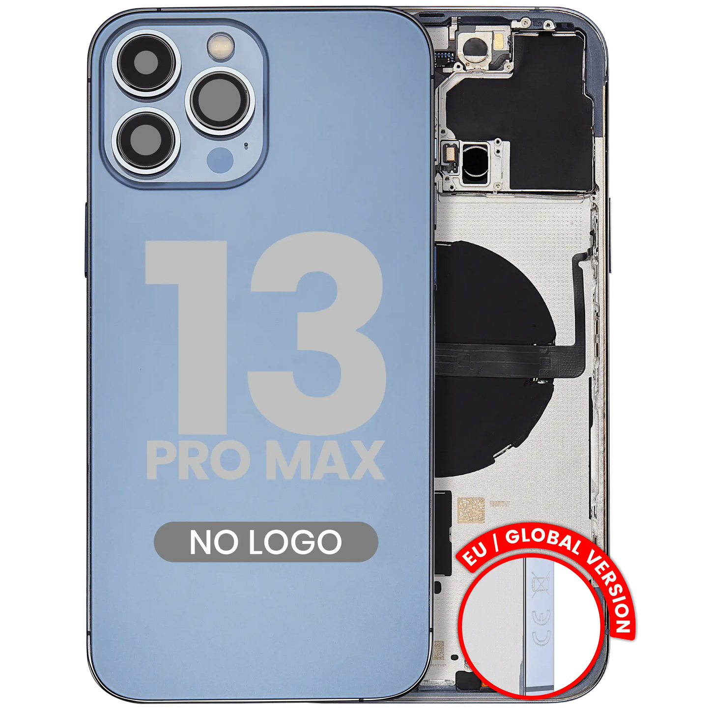 Back Housing W/ Small Parts For iPhone 13 Pro Max (EU / Global Version) (Aftermarket Plus) (Sierra Blue)