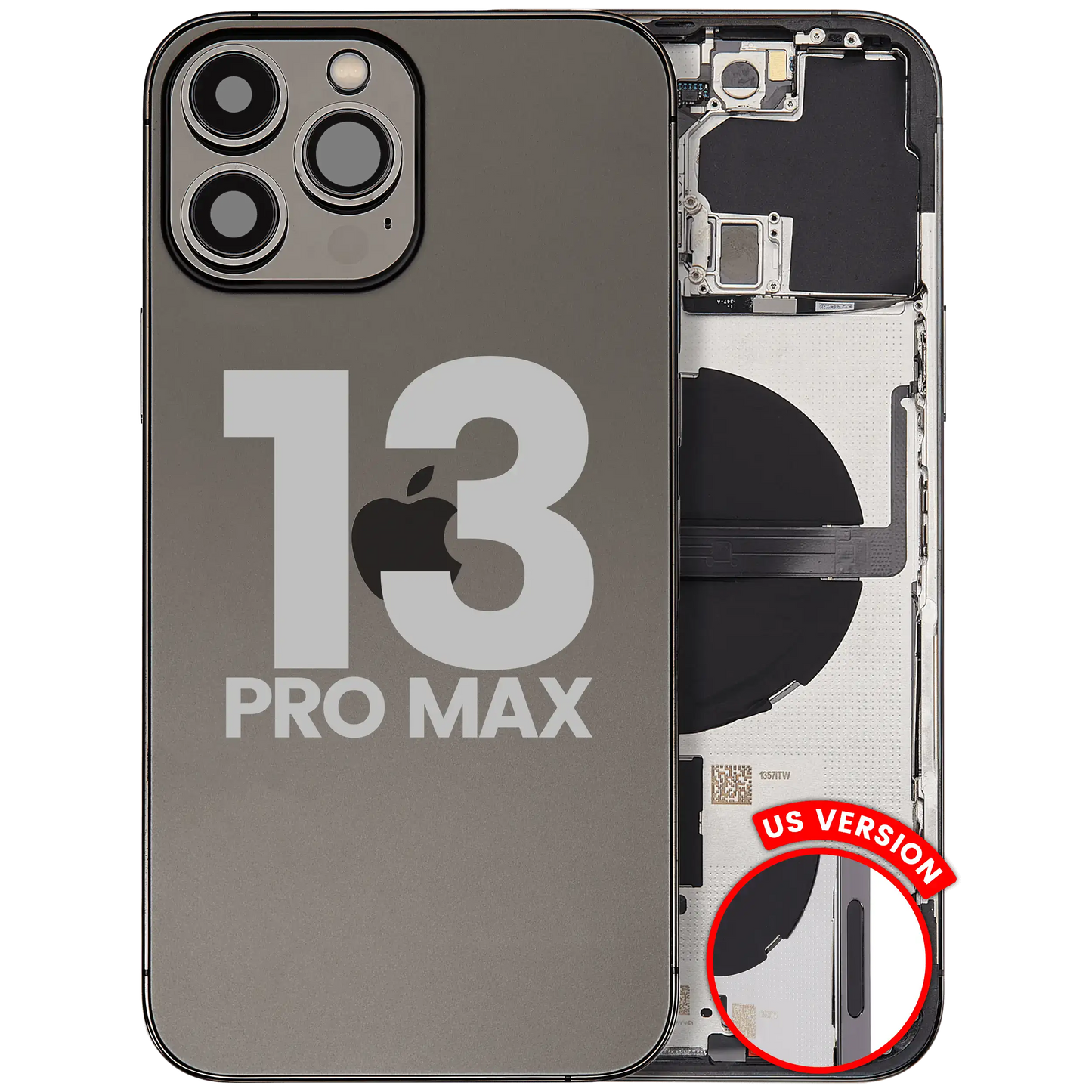 Back Housing W/ Small Parts For iPhone 13 Pro Max (US Version) (Used OEM Pull: Grade A) (Graphite)