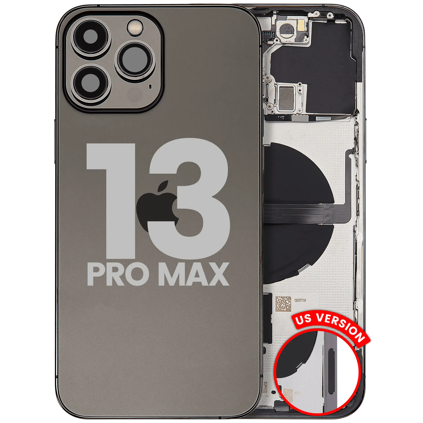 Back Housing W/ Small Parts For iPhone 13 Pro Max (US Version) (Used OEM Pull: Grade B) (Graphite)