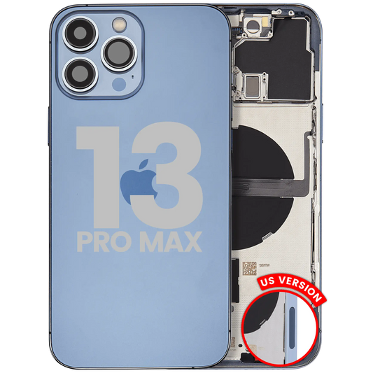 Back Housing W/ Small Parts For iPhone 13 Pro Max (US Version) (Used OEM Pull: Grade C) (Sierra Blue)