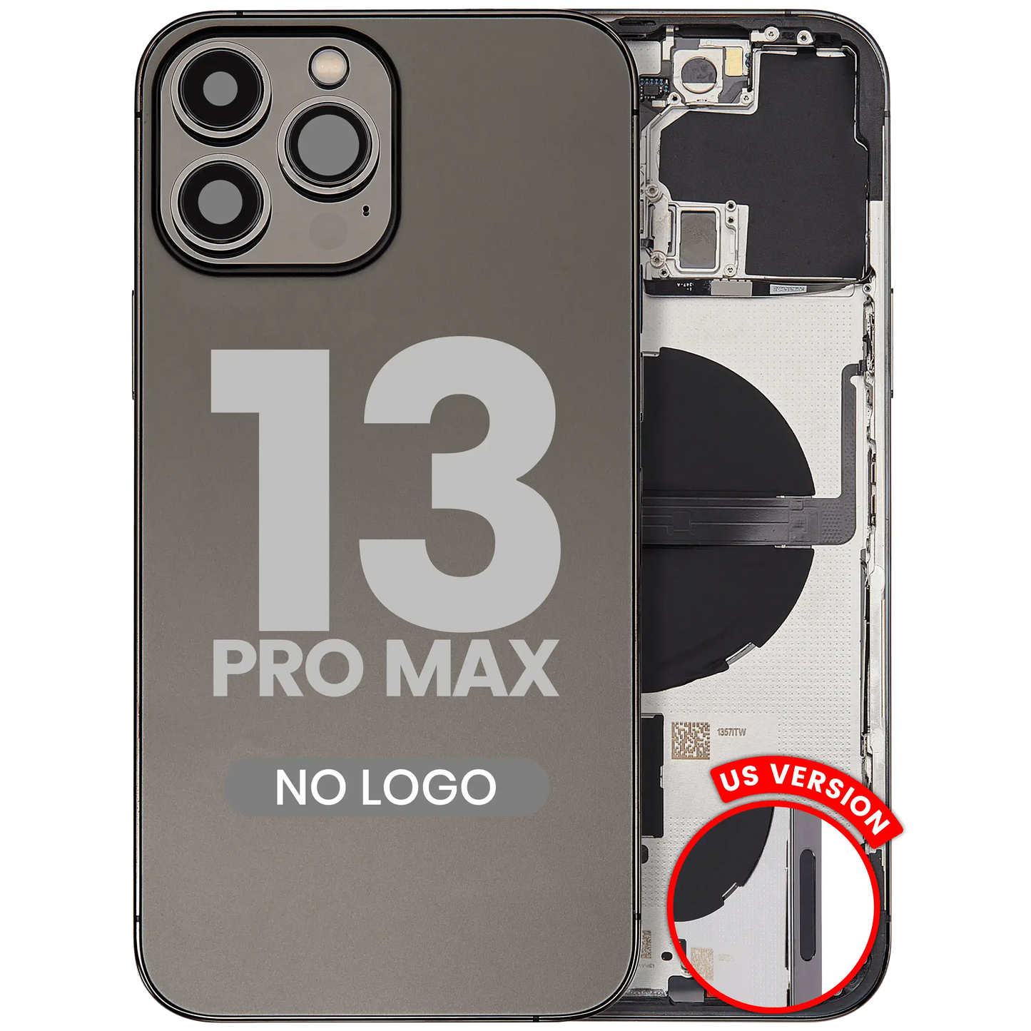 Back Housing W/ Small Parts For iPhone 13 Pro Max (US Version) (Aftermarket Plus) (Graphite)