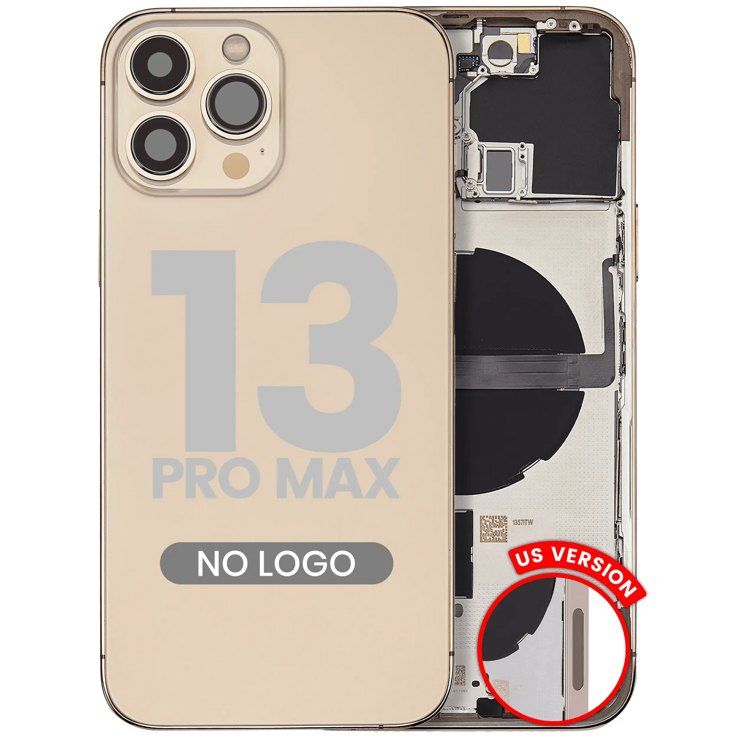 Back Housing W/ Small Parts For iPhone 13 Pro Max (US Version) (Aftermarket Plus) (Gold)