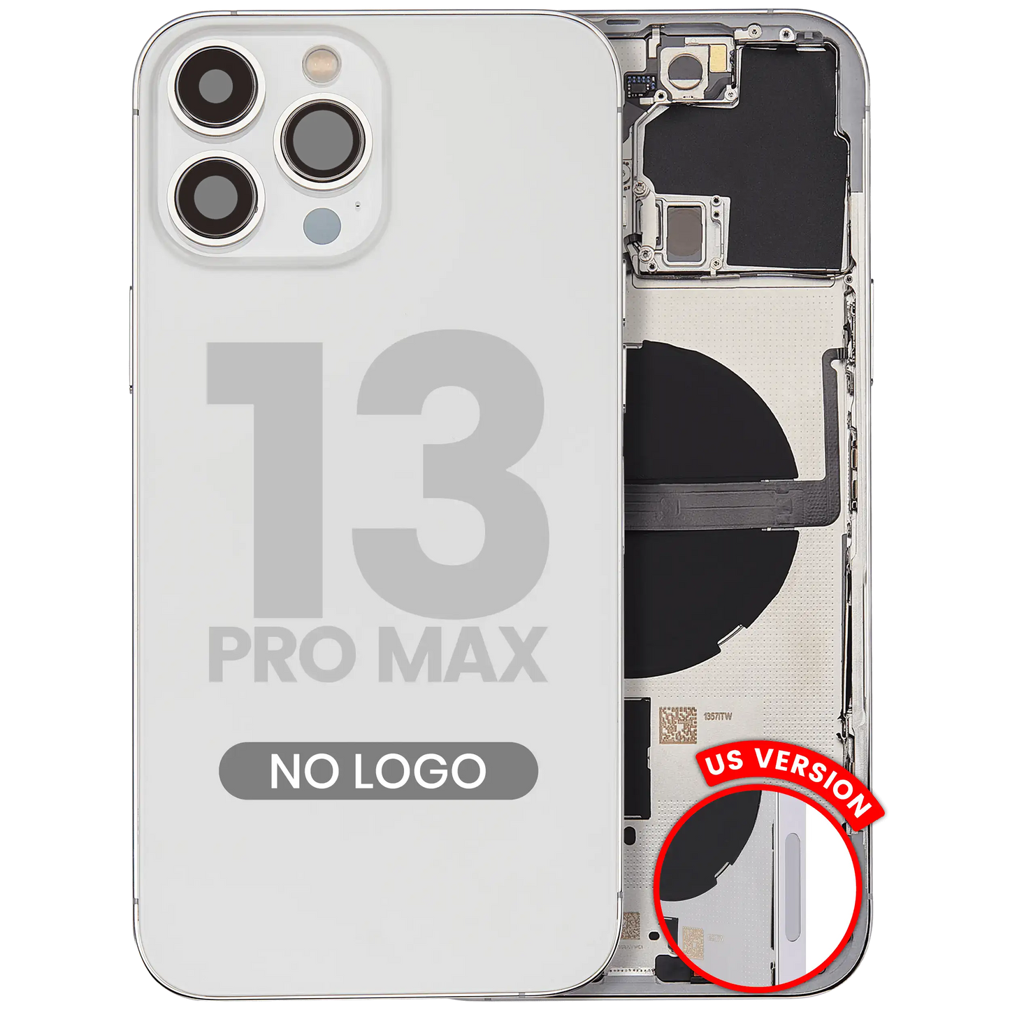 Back Housing W/ Small Parts For iPhone 13 Pro Max (US Version) (Aftermarket Plus) (Silver)