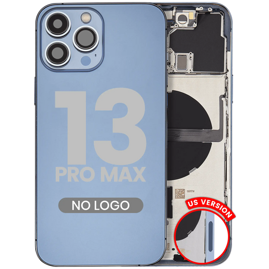 Back Housing W/ Small Parts For iPhone 13 Pro Max (US Version) (Aftermarket Plus) (Sierra Blue)