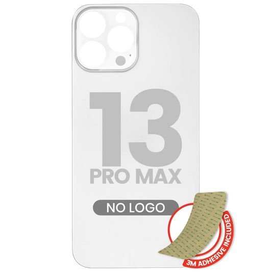 Back Glass With 3M Adhesive For iPhone 13 Pro Max (No Logo / Large Camera Hole) (Silver)