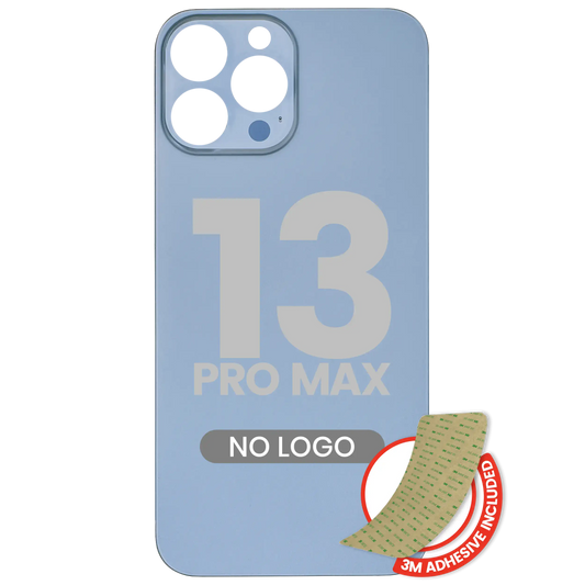 Back Glass With 3M Adhesive For iPhone 13 Pro Max (No Logo / Large Camera Hole) (Sierra Blue)