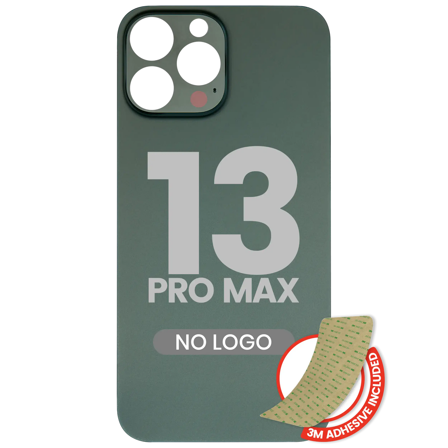 Back Glass With 3M Adhesive For iPhone 13 Pro Max (No Logo / Large Camera Hole) (Alpine Green)
