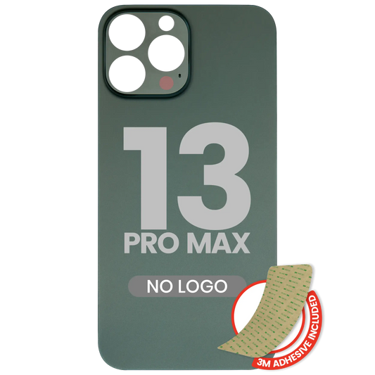 Back Glass With 3M Adhesive For iPhone 13 Pro Max (No Logo / Large Camera Hole) (Alpine Green)