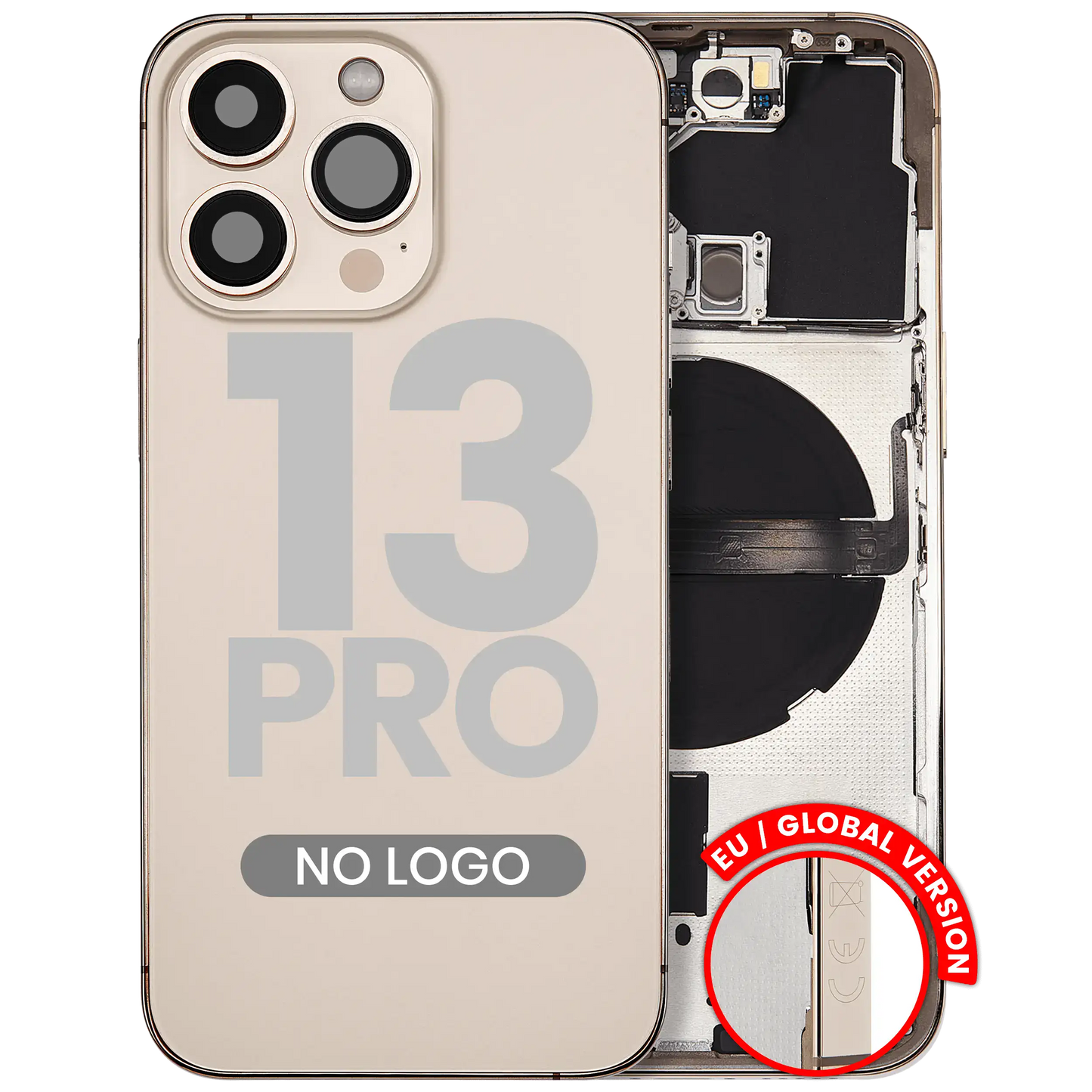 Back Housing W/ Small Parts For iPhone 13 Pro (EU / Global Version) (Aftermarket Plus) (Gold)