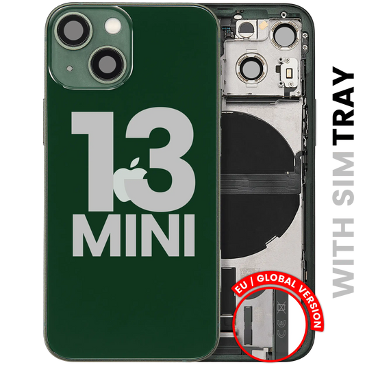 Back Housing W/ Charging Port Flex & Small Parts For iPhone 13 Mini (EU / Global Version) (Used OEM Pull: Grade A) (Green)