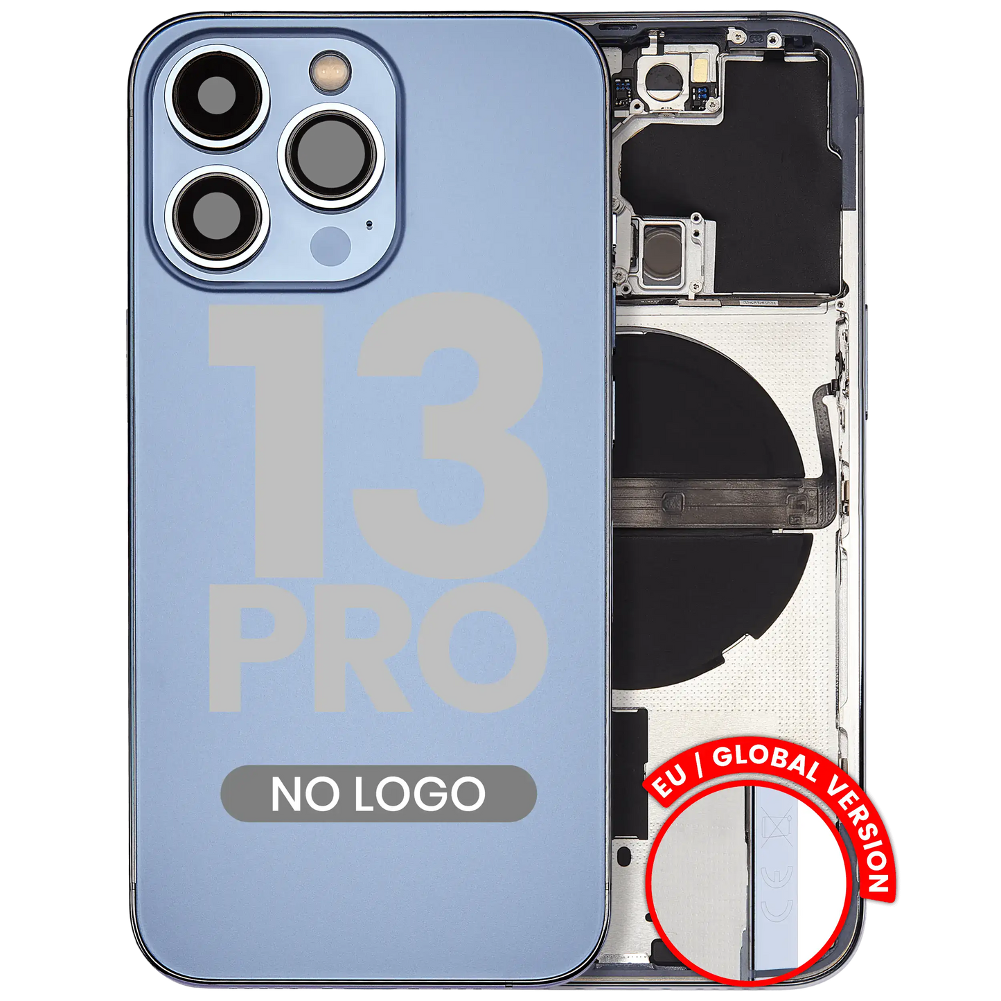 Back Housing W/ Small Parts For iPhone 13 Pro (EU / Global Version) (Aftermarket Plus) (Sierra Blue)
