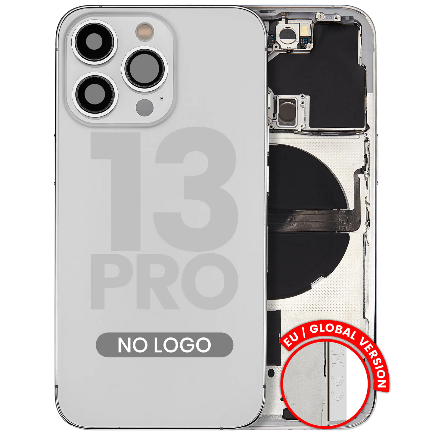 Back Housing W/ Small Parts For iPhone 13 Pro (EU / Global Version) (Aftermarket Plus) (Silver)