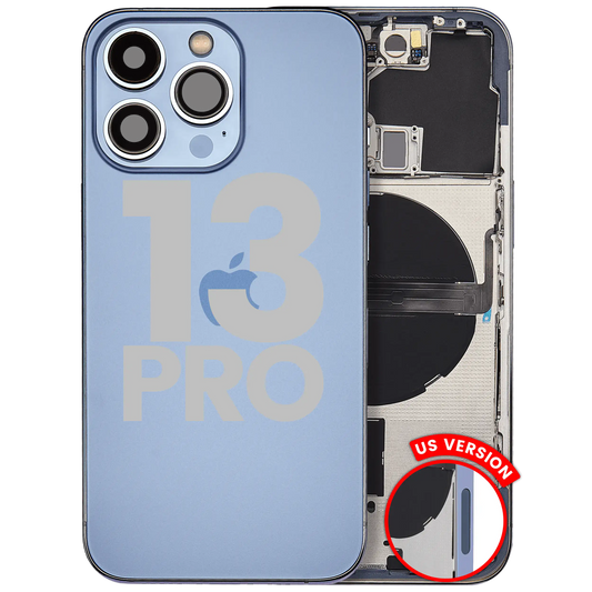 Back Housing W/ Small Parts For iPhone 13 Pro (US Version) (Used OEM Pull: Grade A) (Sierra Blue)