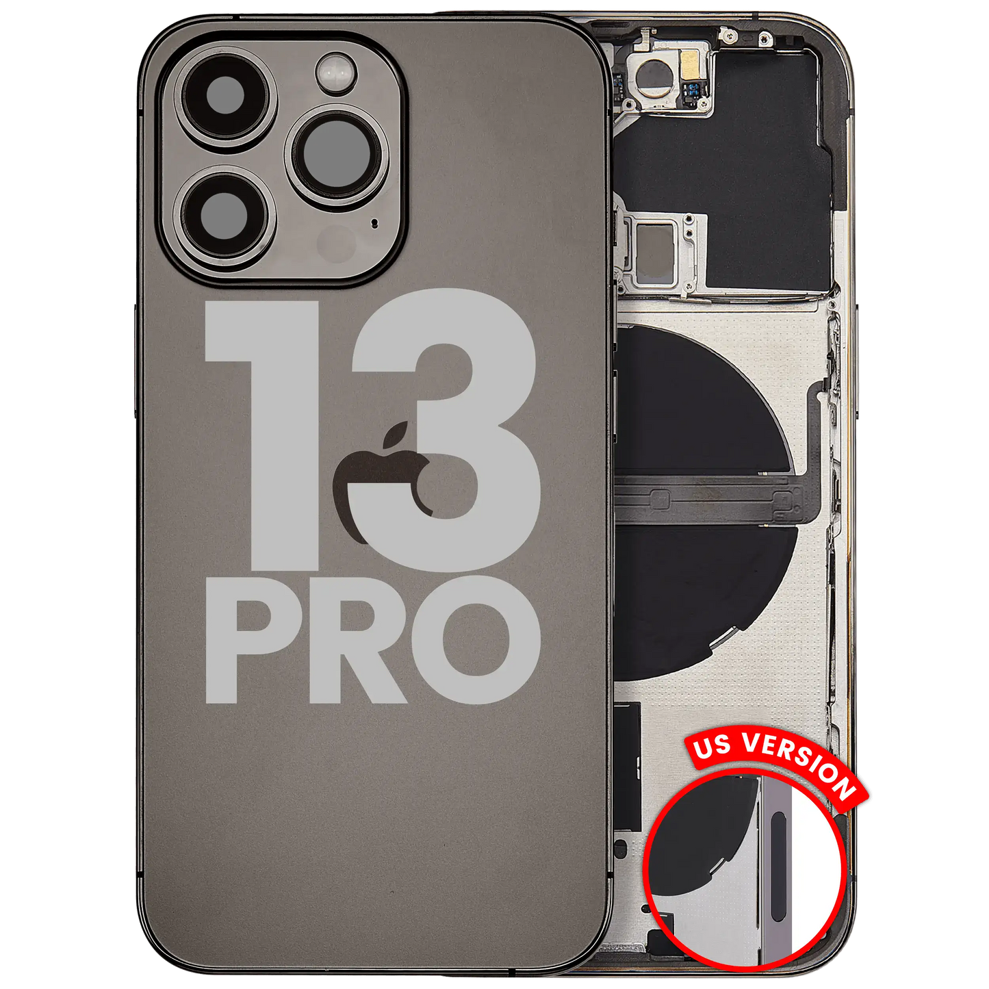 Back Housing W/ Small Parts For iPhone 13 Pro (US Version) (Used OEM Pull: Grade C) (Graphite)