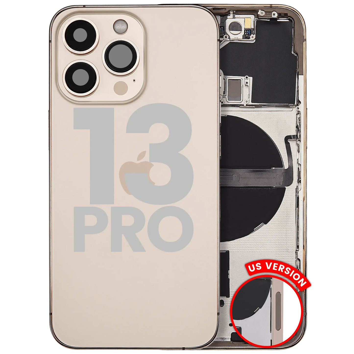 Back Housing W/ Small Parts For iPhone 13 Pro (US Version) (Used OEM Pull: Grade C) (Gold)