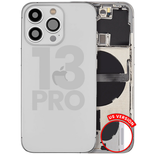 Back Housing W/ Small Parts For iPhone 13 Pro (US Version) (Used OEM Pull: Grade C) (Silver)