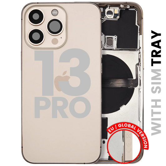 Back Housing W/ Small Parts For iPhone 13 Pro (EU / Global Version) (Used OEM Pull: Grade B) (Gold)