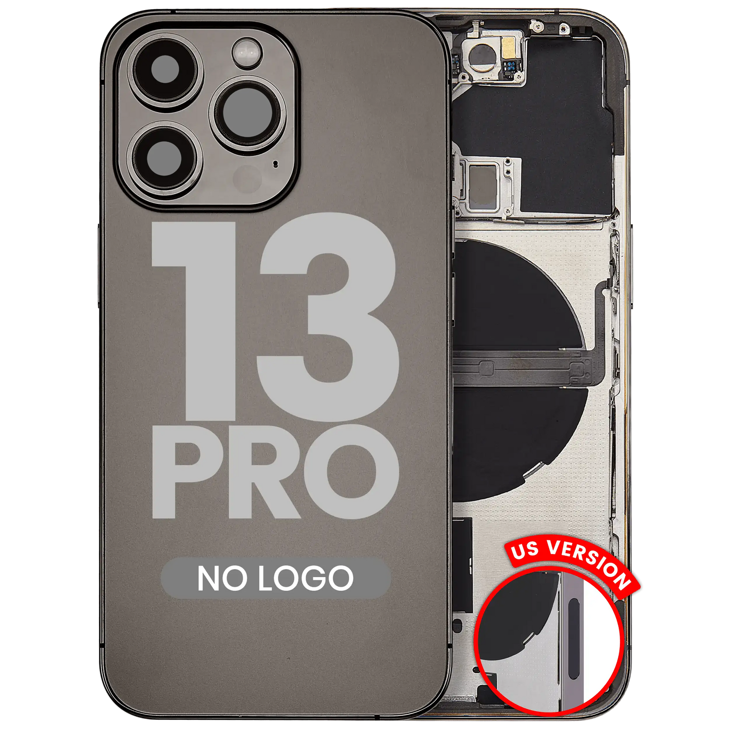 Back Housing W/ Small Parts For iPhone 13 Pro (US Version) (Aftermarket Plus) (Graphite)