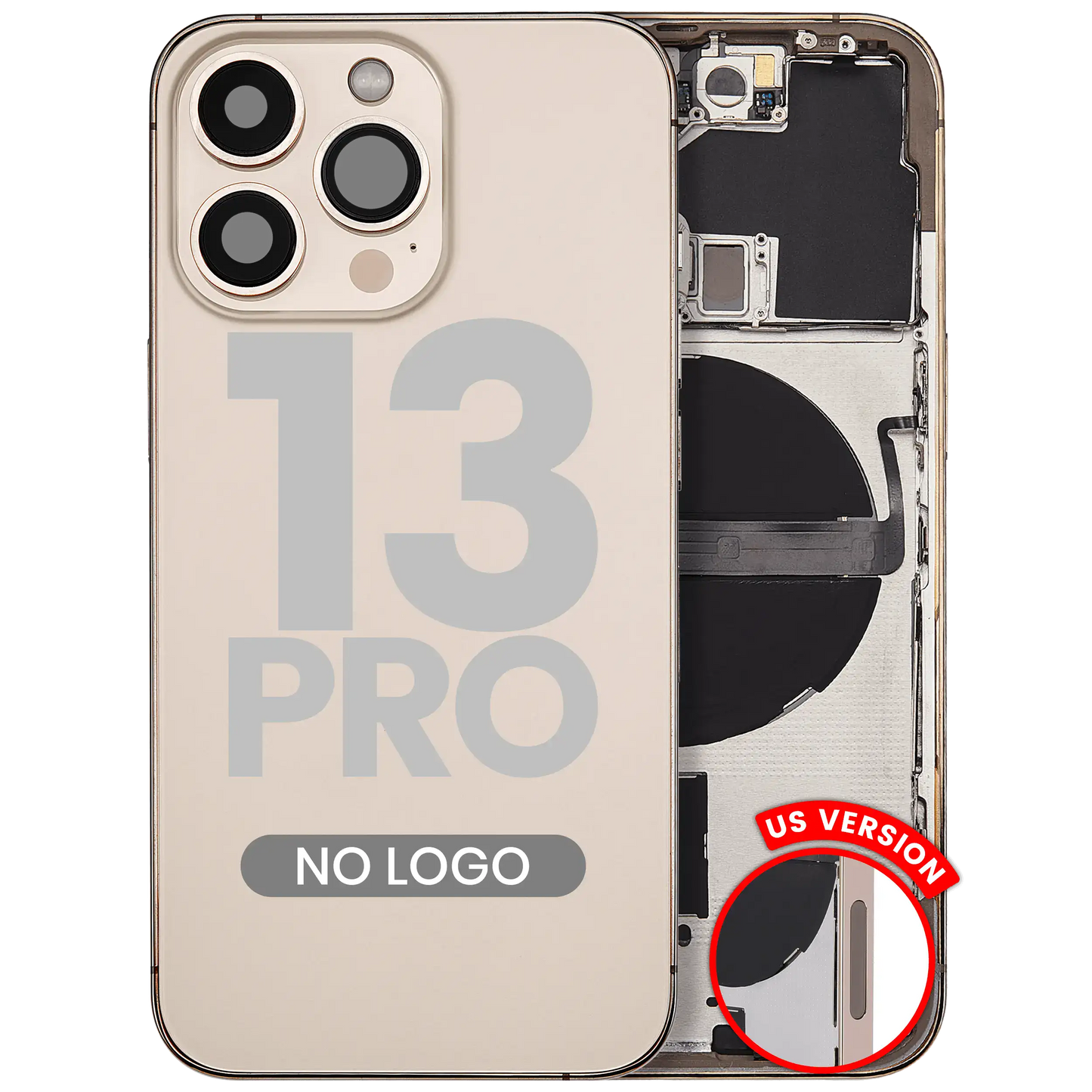 Back Housing W/ Small Parts For iPhone 13 Pro (US Version) (Aftermarket Plus) (Gold)