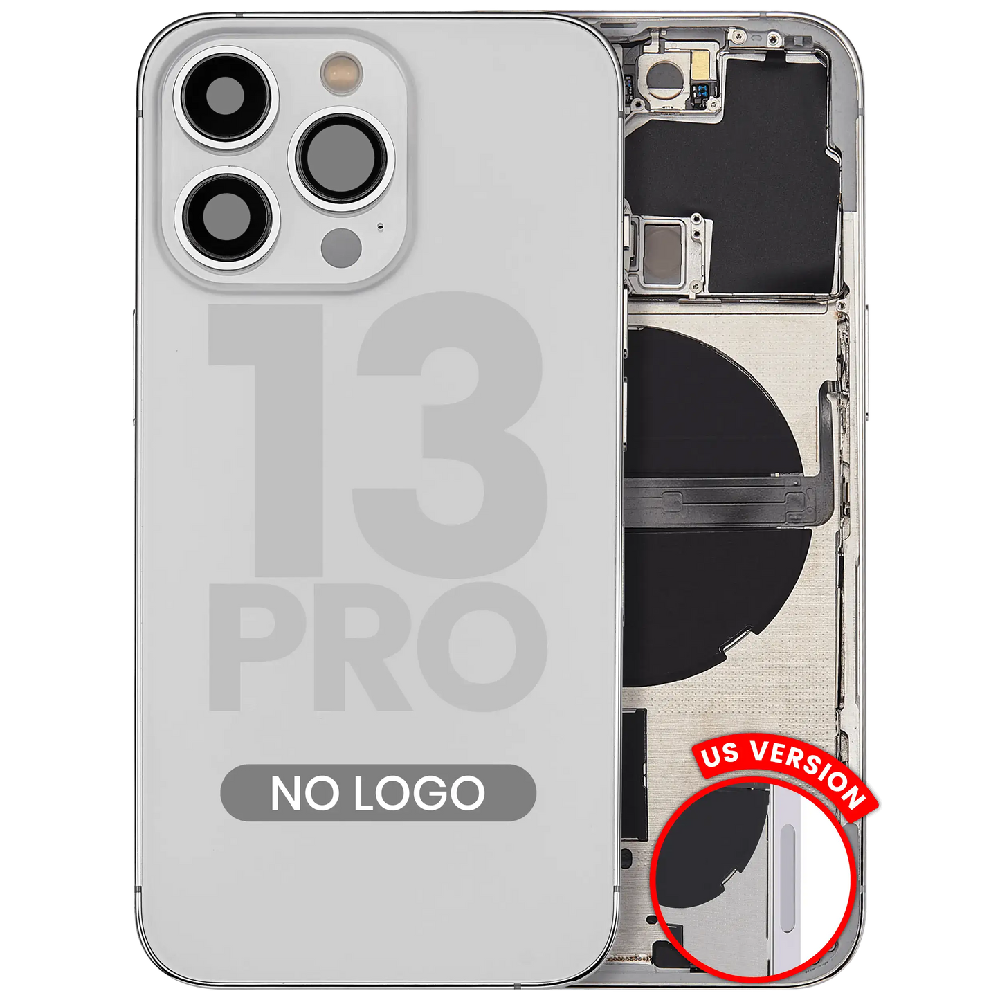 Back Housing W/ Small Parts For iPhone 13 Pro (US Version) (Aftermarket Plus) (Silver)