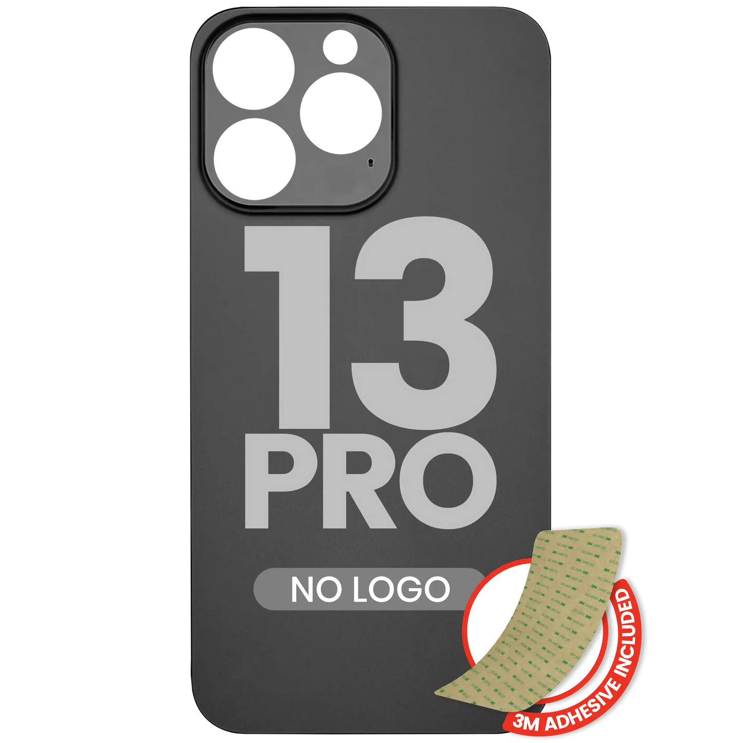 Back Glass With 3M Adhesive For iPhone 13 Pro (No Logo / Large Camera Hole) (Graphite)
