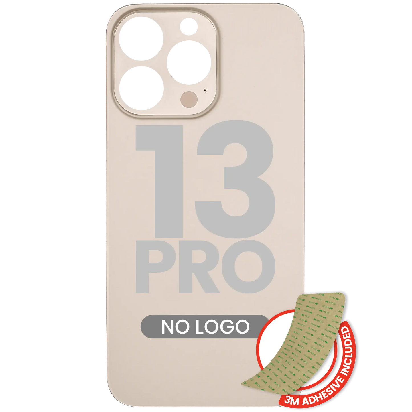Back Glass With 3M Adhesive For iPhone 13 Pro (No Logo / Large Camera Hole) (Gold)