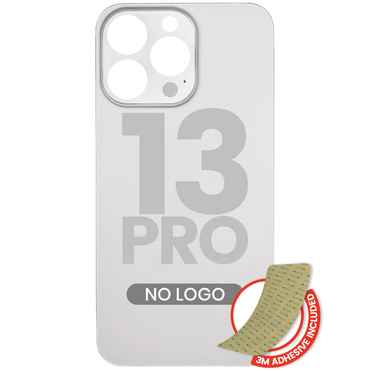 Back Glass With 3M Adhesive For iPhone 13 Pro (No Logo / Large Camera Hole) (Silver)