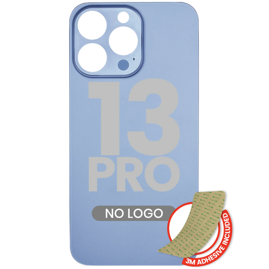 Back Glass With 3M Adhesive For iPhone 13 Pro (No Logo / Large Camera Hole) (Sierra Blue)