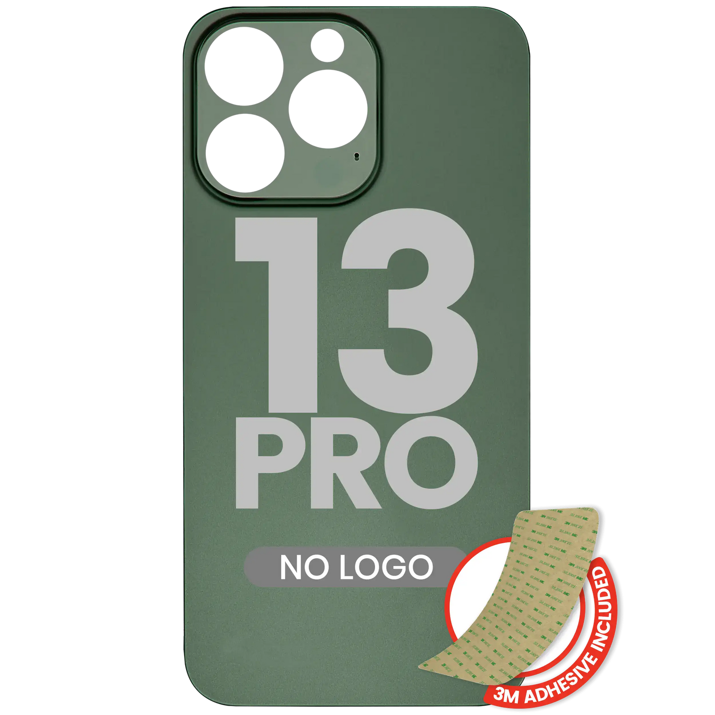 Back Glass With 3M Adhesive For iPhone 13 Pro (No Logo / Large Camera Hole) (Alpine Green)