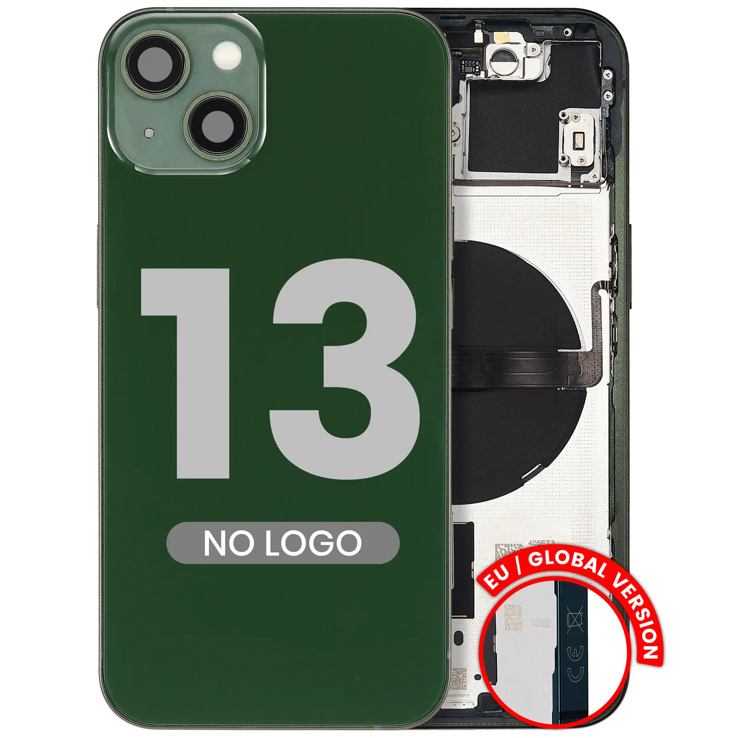 Back Housing W/ Small Parts For iPhone 13 (EU / Global Version) (Aftermarket Plus) (Green)