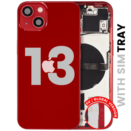 Back Housing W/ Small Parts For iPhone 13 (EU / Global Version) (Used OEM Pull: Grade B) (Red)