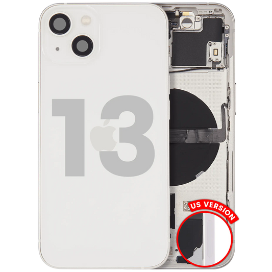 Back Housing W/ Small Parts For iPhone 13 (US Version) (Used OEM Pull: Grade A) (Starlight)