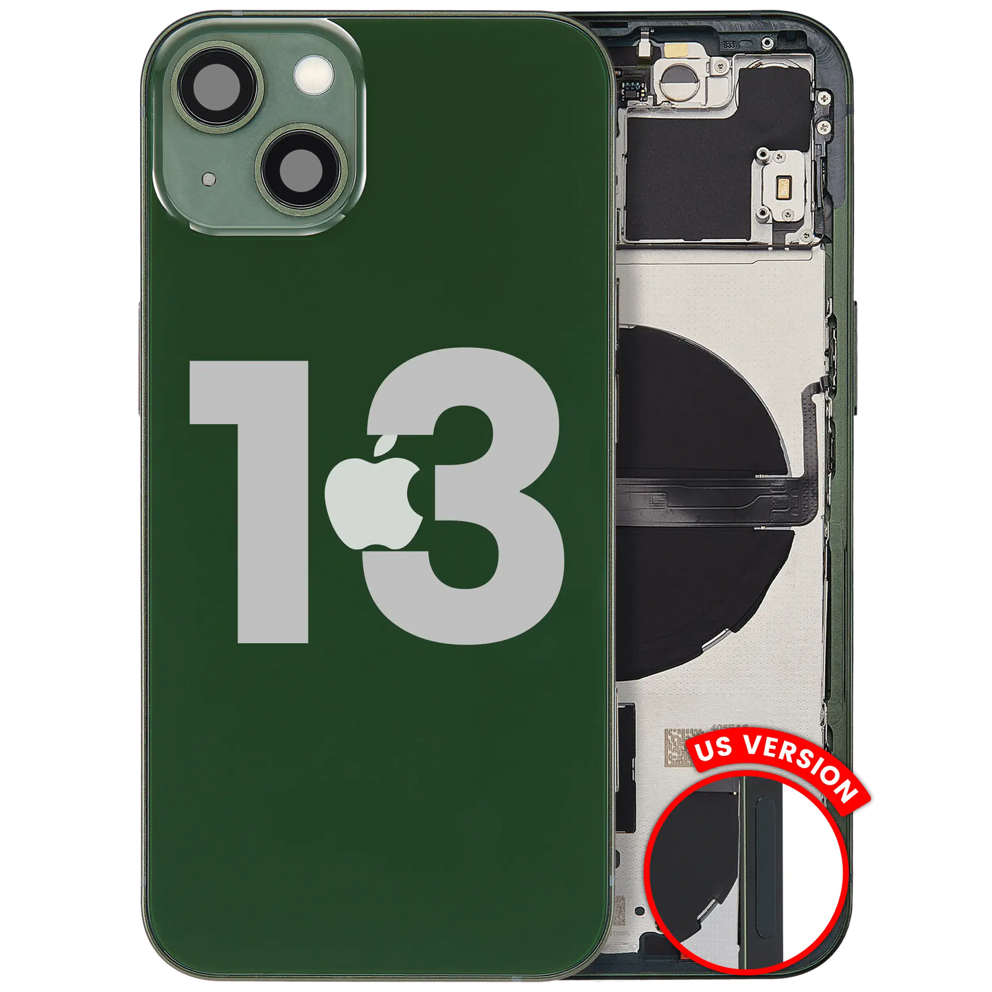 Back Housing W/ Small Parts For iPhone 13 (US Version) (Used OEM Pull: Grade C) (Green)