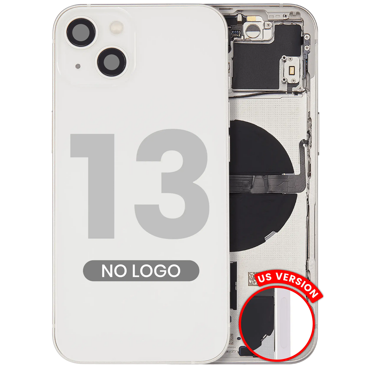 Back Housing W/ Small Parts For iPhone 13 (US Version) (Aftermarket Plus) (Starlight)