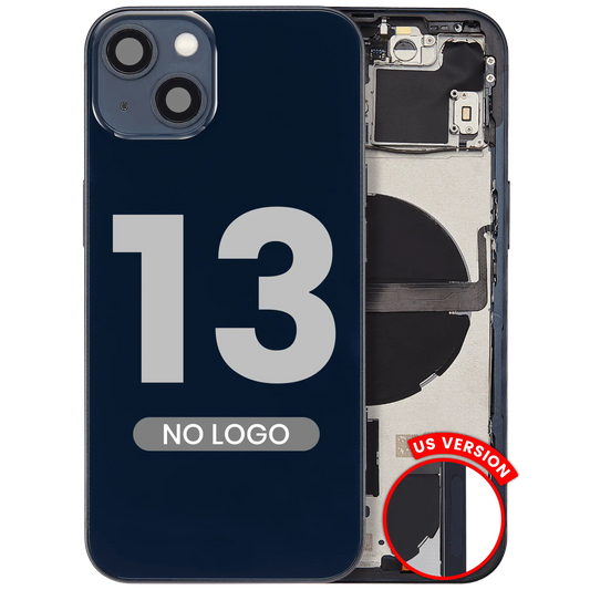 Back Housing W/ Small Parts For iPhone 13 (US Version) (Aftermarket Plus) (Midnight) — product photo 1