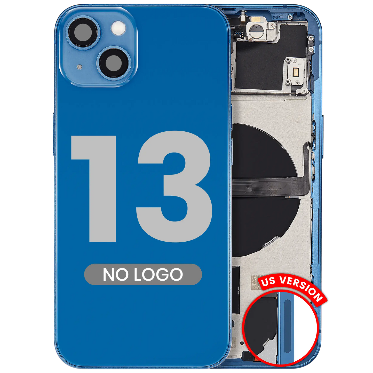 Back Housing W/ Small Parts For iPhone 13 (US Version) (Aftermarket Plus) (Blue)