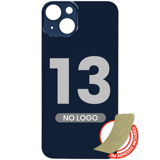 Back Glass With 3M Adhesive For iPhone 13 (No Logo / Large Camera Hole) (Midnight)