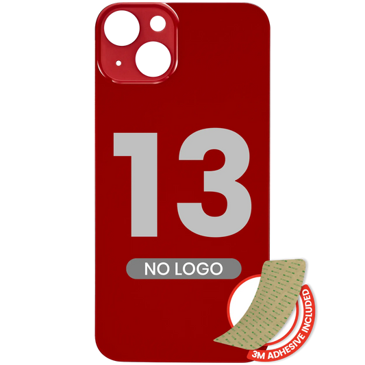 Back Glass With 3M Adhesive For iPhone 13 (No Logo / Large Camera Hole) (Red)