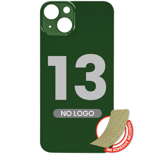 Back Glass With 3M Adhesive For iPhone 13 (No Logo / Large Camera Hole) (Green)