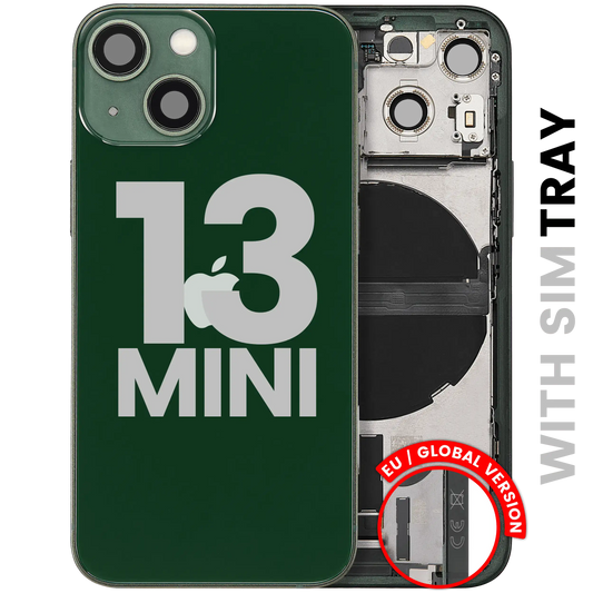 Back Housing W/ Charging Port Flex & Small Parts For iPhone 13 Mini (EU / Global Version) (Used OEM Pull: Grade B) (Green)