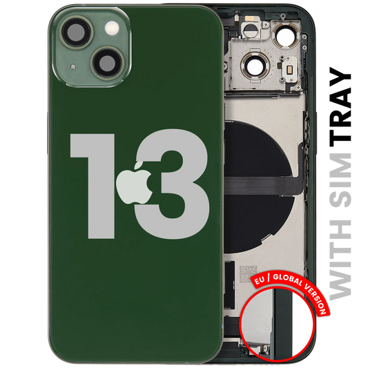 Back Housing W/ Charging Port Flex & Small Parts For iPhone 13 (EU / Global Version) (Used OEM Pull: Grade B) (Green)