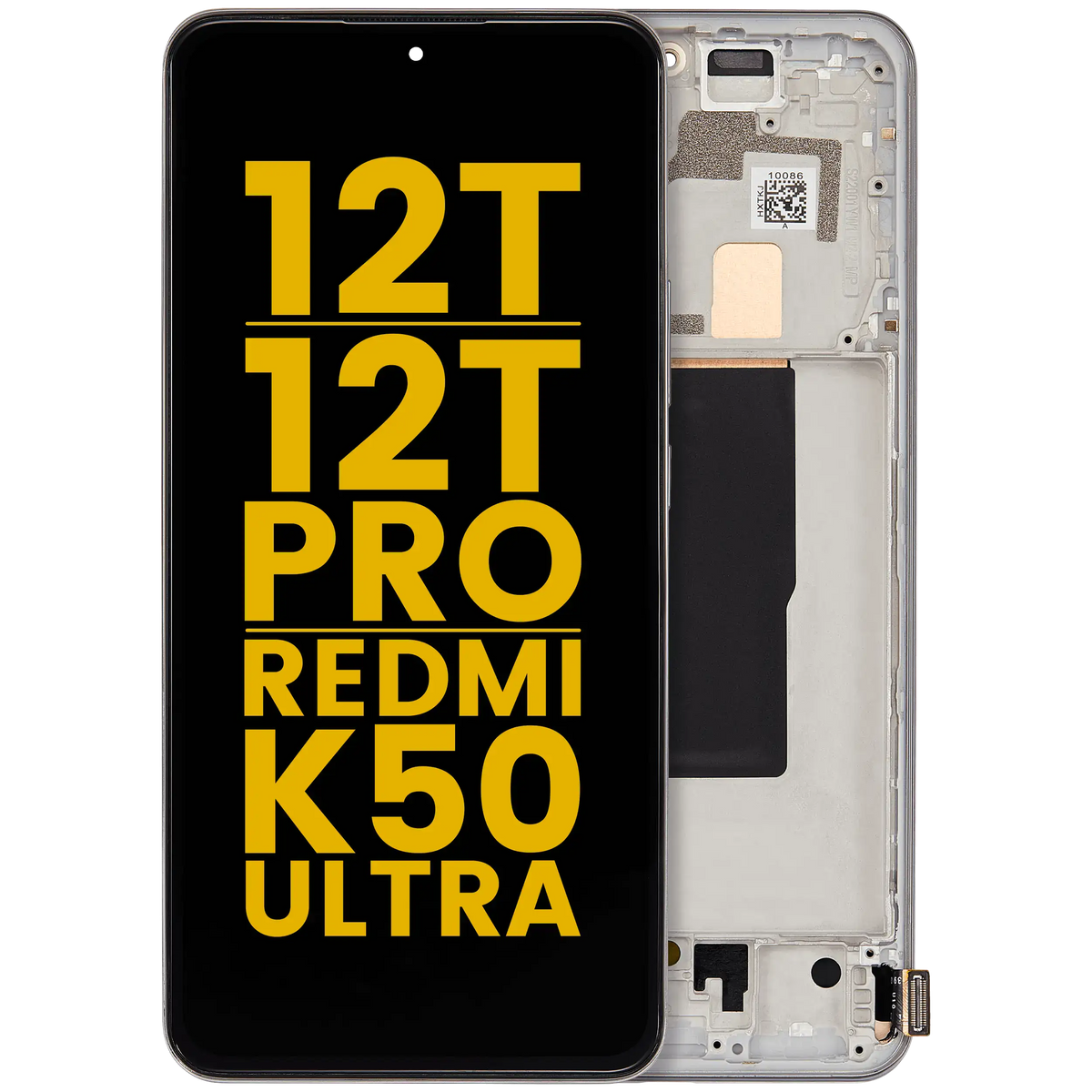 OLED Assembly With Frame For Xiaomi 12T / 12T Pro / Redmi K50 Ultra (Refurbished) (Silver) – replacement part product view – OLED Display Replacement for phone repair