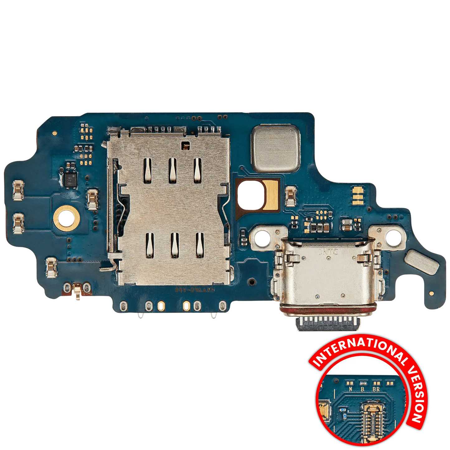 Charging Port Board With Sim Card Reader For Samsung Galaxy S21 Ultra 5G (G998B) (International Version) (Premium)