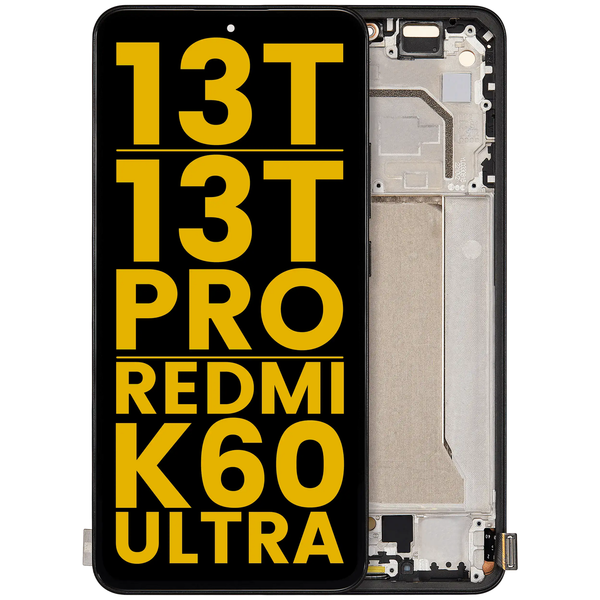 OLED Assembly With Frame For Xiaomi 13T / 13T Pro / Redmi K60 Ultra (Refurbished) (Black) – replacement part product view – OLED Display Replacement for phone repair