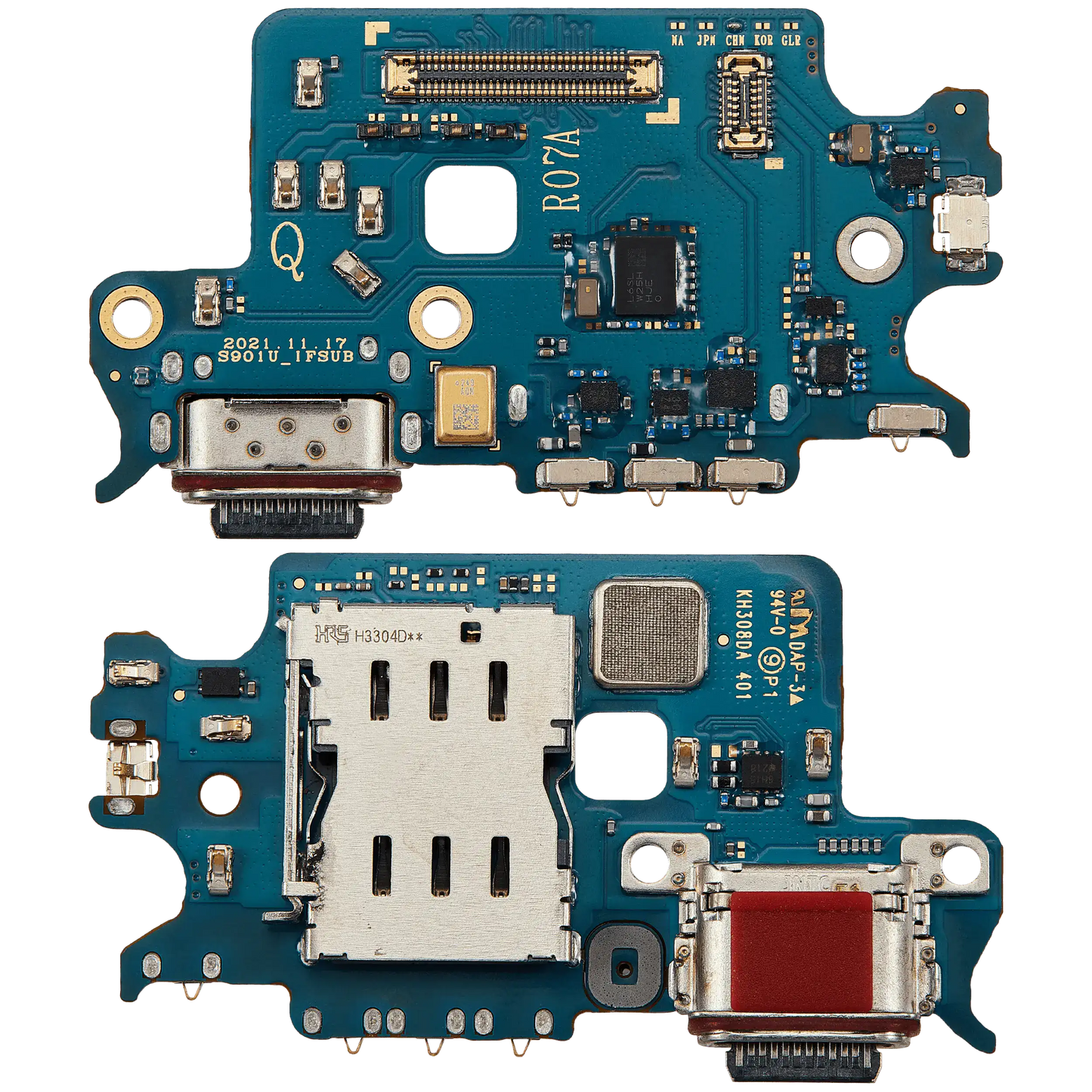 Charging Port Board With Sim Card Reader For Samsung Galaxy S22 5G (S9010) (Dual Sim Version) (Premium)