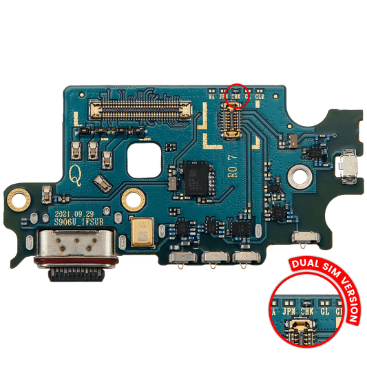 Charging Port Board With Sim Card Reader For Samsung Galaxy S22 Plus 5G (S9060) (Dual Sim Version) (Premium)