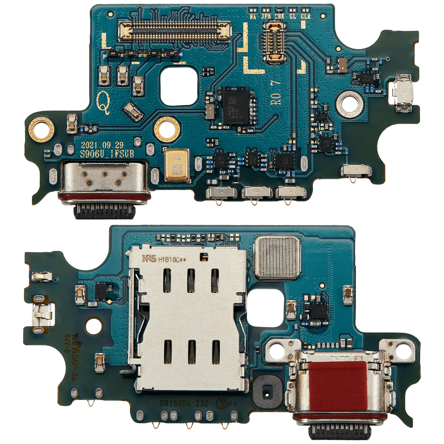 Charging Port Board With Sim Card Reader For Samsung Galaxy S22 Plus 5G (S9060) (Dual Sim Version) (Premium)